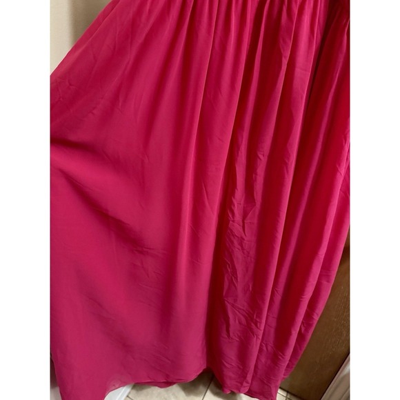 Revelry Formal Gown Dress Womens 18 Bright Pink Long Maxi Chiffon Bridesmaids - Picture 8 of 14